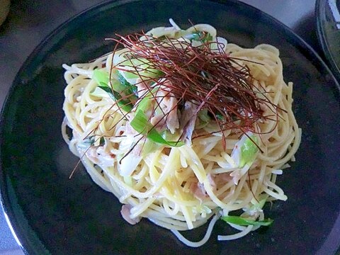 ツナと長葱の韓国パスタ